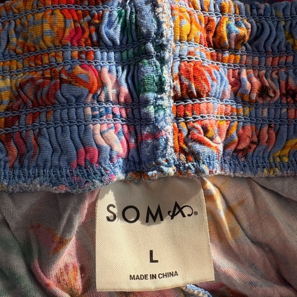 Floral Blue Wide Leg Pajama Pants - Picture 3 of 3